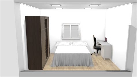 Quarto Casal Correto De Elaine Planta 3D Mooble