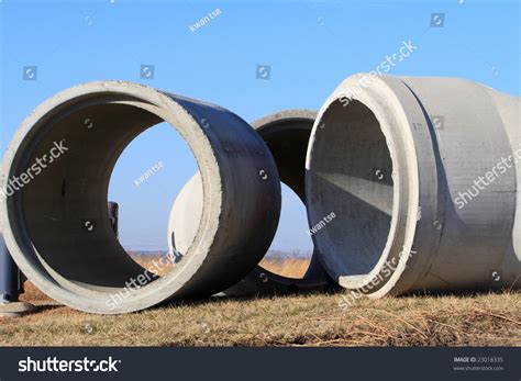 Concrete Drainage Pipe On A Construction Site Stock Photo 23018335 ...