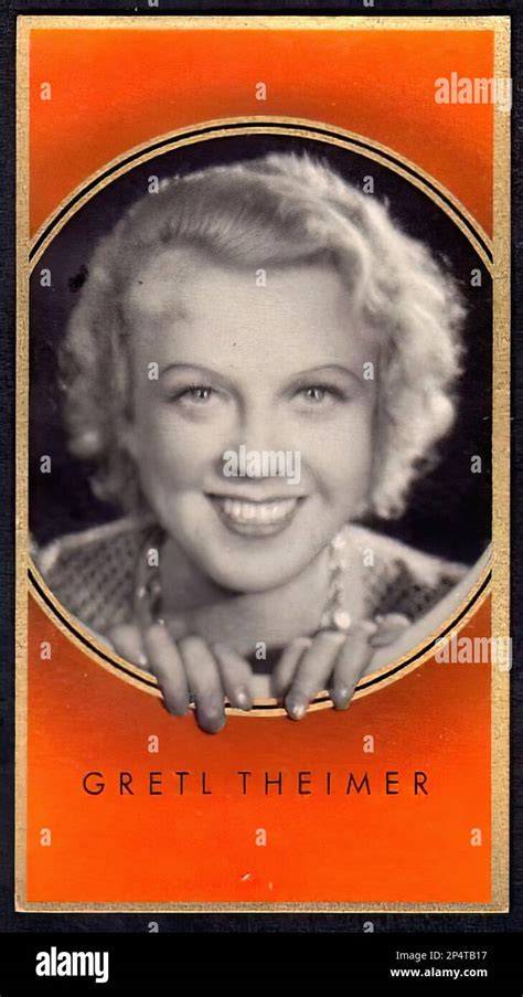 Portrait of actress Gretl Theimer - Vintage German Cigarette Card Stock ...