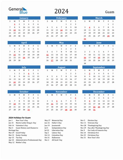 Guam Calendar Edith Gwenore