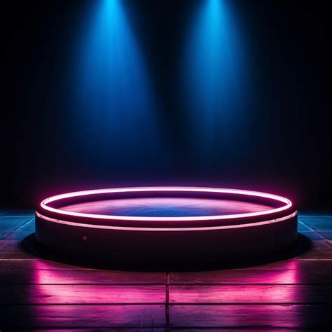 Premium Photo D Rendering Of A Glowing Pink And Blue Neon Circle On A