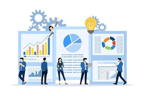 Premium Vector Vector Illustration Of Data Analysis And Statistics Or Business Analysis Concept