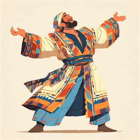 Premium Vector Palestinian Man In Traditional Dabke Dancers Costume