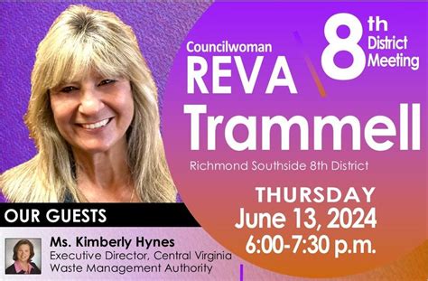 Reva Trammells 8th District Meeting Is This Thursday South Richmond