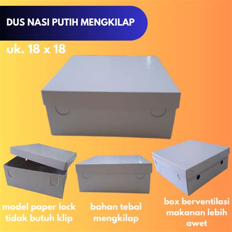 Jual Dus Nasi Uk X Putih Polos Bahan Mengkilap Kotak Box Nasi