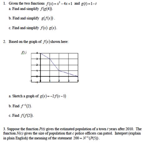 Solved Given The Two Functions F X X X And G T T Chegg