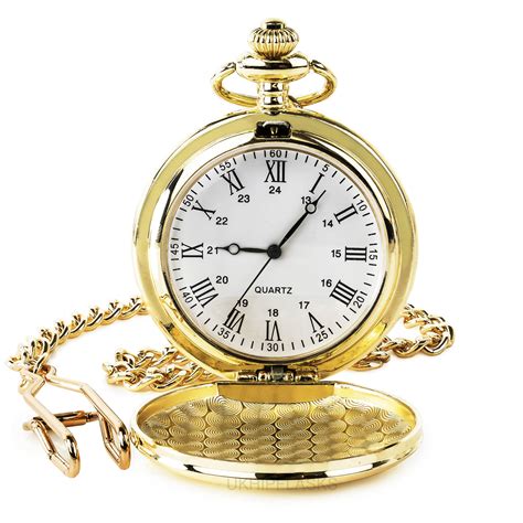 Gold Pocket Watch Roman Numerals