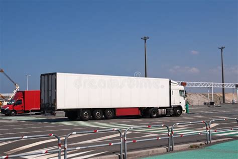 White Lorry Stock Photo Image Of Fast Road Winter 36465174