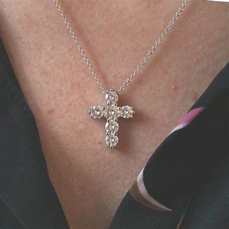 Moissanite Cross Pendant Necklace Orospot