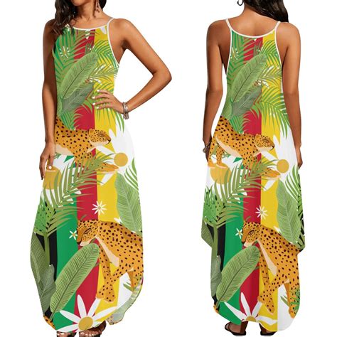 Guyana Flag Colors Women Elegant Sleeveless Party Dress Etsy