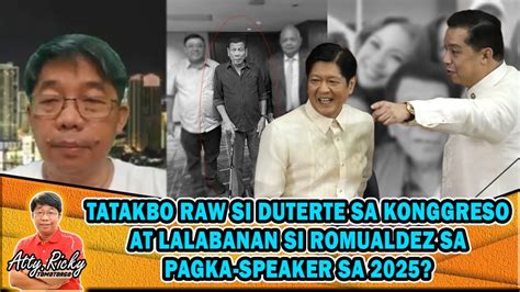 TATAKBO RAW SI DUTERTE SA KONGGRESO AT LALABANAN SI ROMUALDEZ SA PAGKA