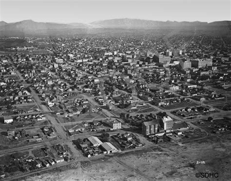 San Diego - downtown looking east - aerial - 1918 - San Diego History Center