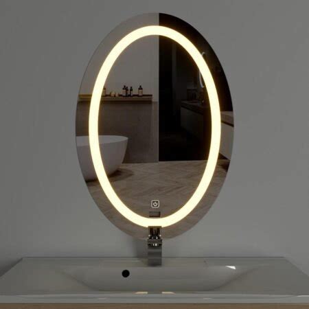 Modern Designed Led Oval Bathroom Mirror Elegant Shape