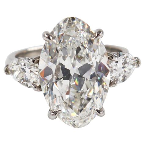 J Birnbach Ct Oval Three Stone Engagement Ring With Pear Shape