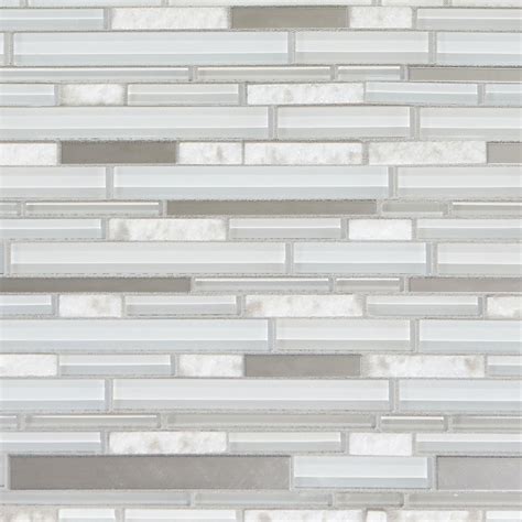 Norwegian White Stone Linear Polished Glass Mosaic In 2020 Glass Backsplash Kitchen Mosaic