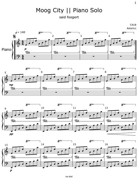 Moog City || Piano Solo - Sheet music for Piano