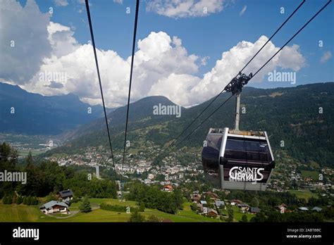 French Alps Mont Blanc Massif Gondola Cable Car Saint Gervais