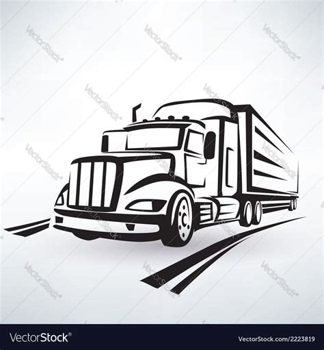 semi truck outline clipart - Mao Delarosa