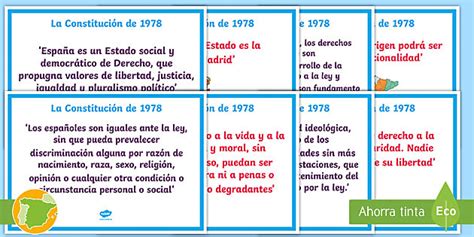 Pósters Los Principios Y Derechos Fundamentales De La Constitución De 1978