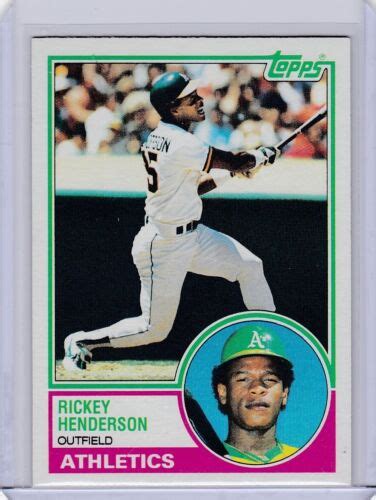 1983 Topps Baseball Card 180 Rickey Henderson Oakland Athletics NM Mt