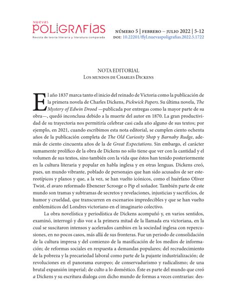 PDF Nota Editorial Los Mundos De Charles Dickens