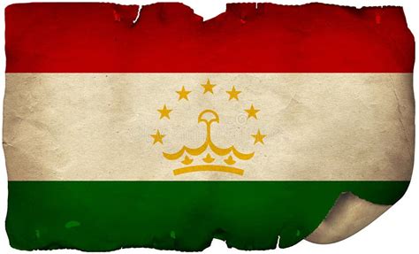 Tajikistan Flag On Old Paper Stock Image Image Of History Banner