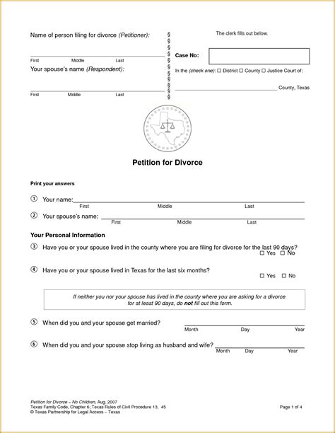 Free Printable Fake Divorce Papers