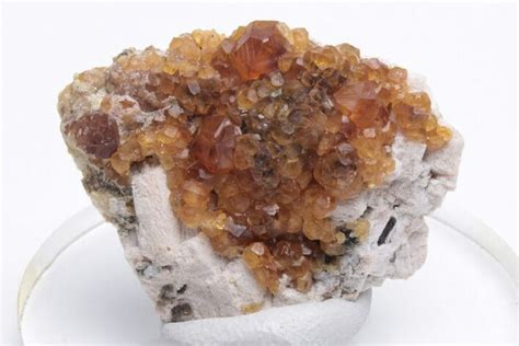 1 2 Spessartine Garnet Cluster On Feldspar China 212284 For Sale