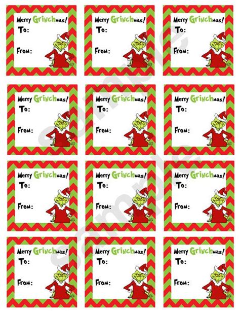 Free Printable Grinch Labels - Printable Calendars AT A GLANCE