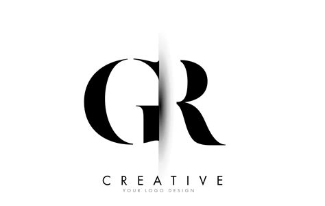 GR G R Letter Logo With Creative Shadow Cut Design 5039459 Vector Art