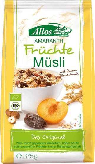 Allos Amaranth Früchte Müsli 375 g ab 4 79 Preisvergleich bei