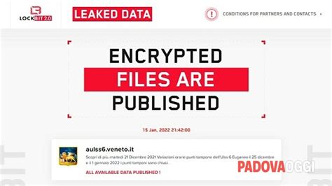 Attacco Hacker Ulss Euganea Pubblicati Finora Oltre Documenti