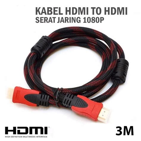 Jual Kabel HDMI To HDMI 3 Meter 3M High Speed Full HD Serat Jaring