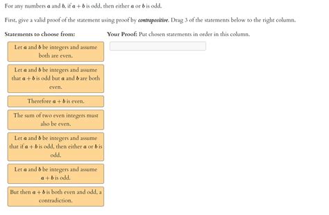 Solved For Any Numbers A And B If A B Is Odd Then Either A Chegg