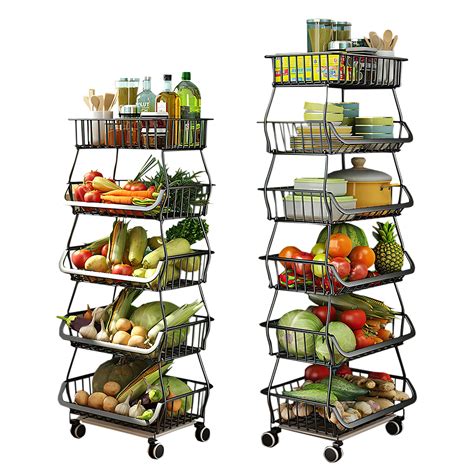 Buy Stackable Storage Baskets Tiers Wire Organizer Basket With