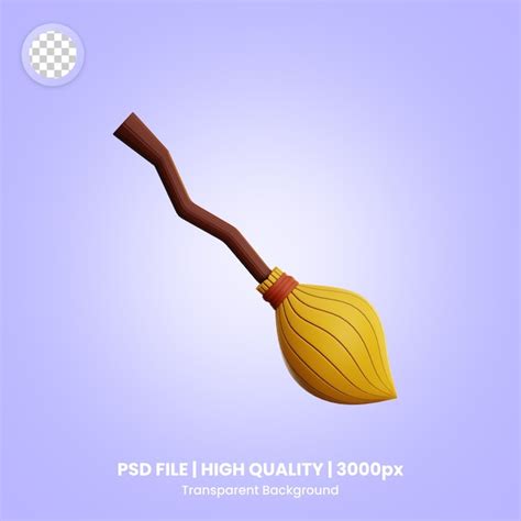 Premium PSD 3d Object Witch Broom