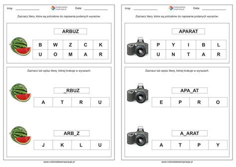 Rozsypanka Literowa Karty Pracy Do Druku Rodzicielskieinspiracje Pl
