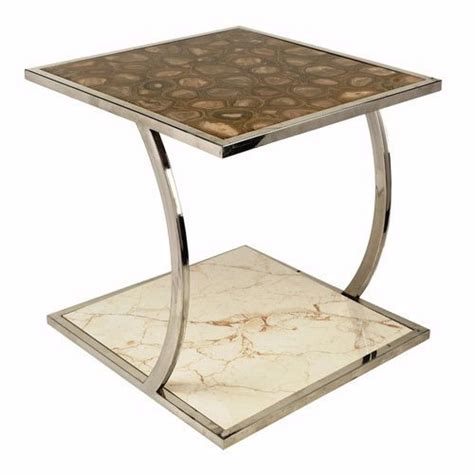 White Metal And Marble Agate Table Top For Hotel Size 20x20 Inch At