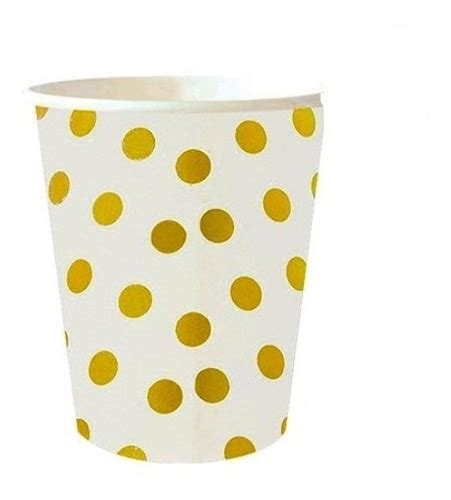 Vaso De Polipapel Lunares Dorados X6 Unidades MANZANA COTILLON Y