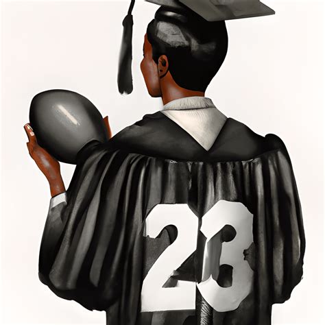 Black Male High School Graduate In Black And White Cap And Gown