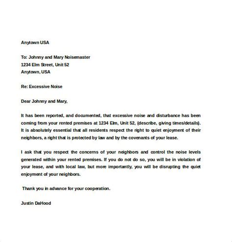 16 Noise Complaint Letter Templates Pdf Doc Free And Premium Templates