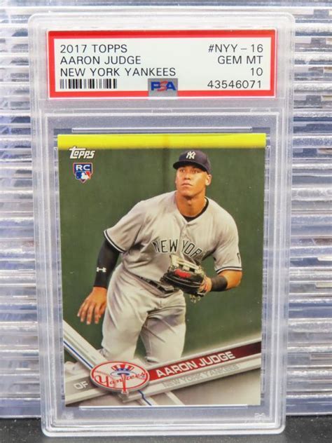 2017 Topps New York Yankees Aaron Judge RC Rookie Card NYY 16 PSA 10