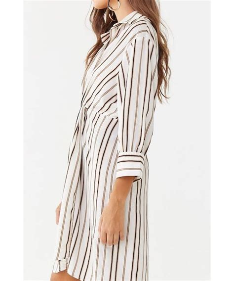 Forever 21（フォーエバー トゥエンティーワン）の「forever 21 Striped Shirt Dress（ワンピース）」 Wear