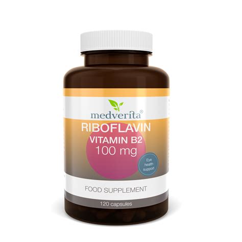 MEDVERITA Vitamin B2 RIBOFLAVIN 100mg 120 Capsules