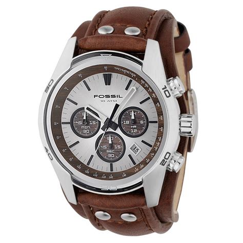 Fossil CH2565 Coachman 48MM Men S Chronograph Brown Leather Watch