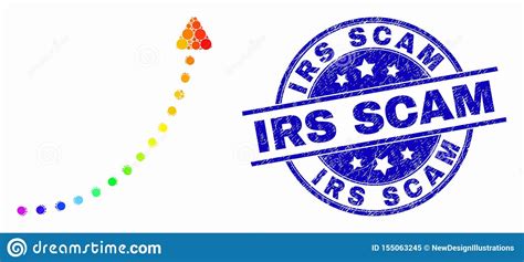 Vector Spectrum Pixel Up Trend Arrow Icon And Grunge Irs Scam Stamp