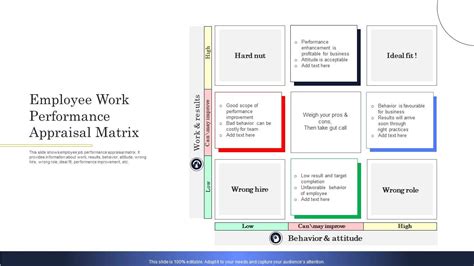 Employee Work Performance Appraisal Matrix Ppt Example