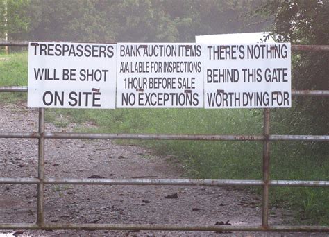 Does Posting Trespassers Will Be Shot Signs Give You Freedom To Do So