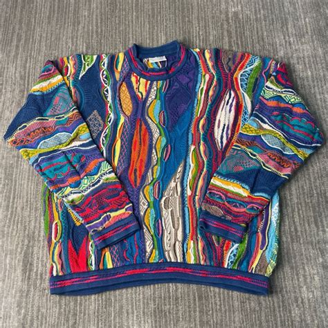 Vintage 90s Coogi Abstract Style 3D Knit Grandpa Fashion Fall Winter