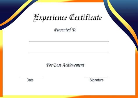 Experience certificate format experience certificate - minejes